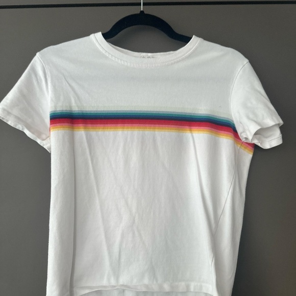 Brandy Melville Short Sleeve Rainbow Top - Picture 3 of 5
